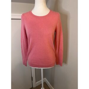 Talbots Women's Sz Petite Small Solid Pink Pure Cashmere Sweater Crew Neck NWT